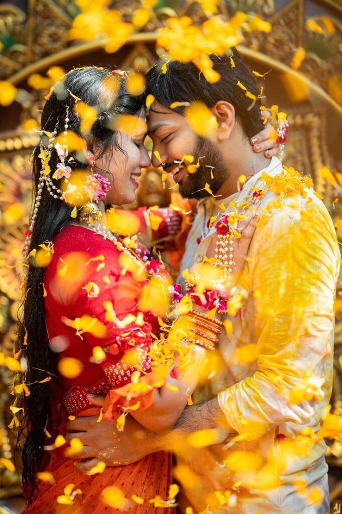 Candid Haldi ceremony moments in Hyderabad