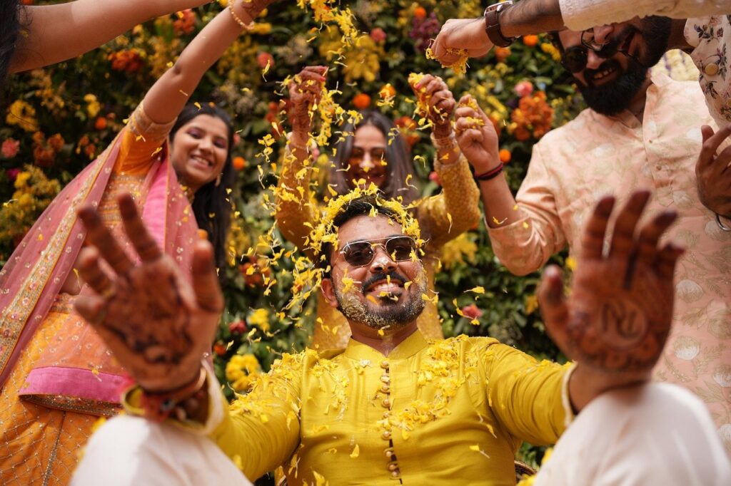 Traditional Indian Haldi ceremony photography Hyderabad