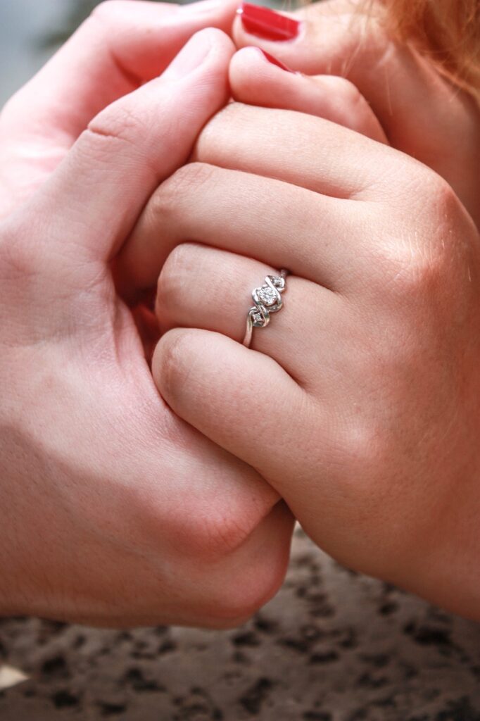 Couple hold The Hands Together